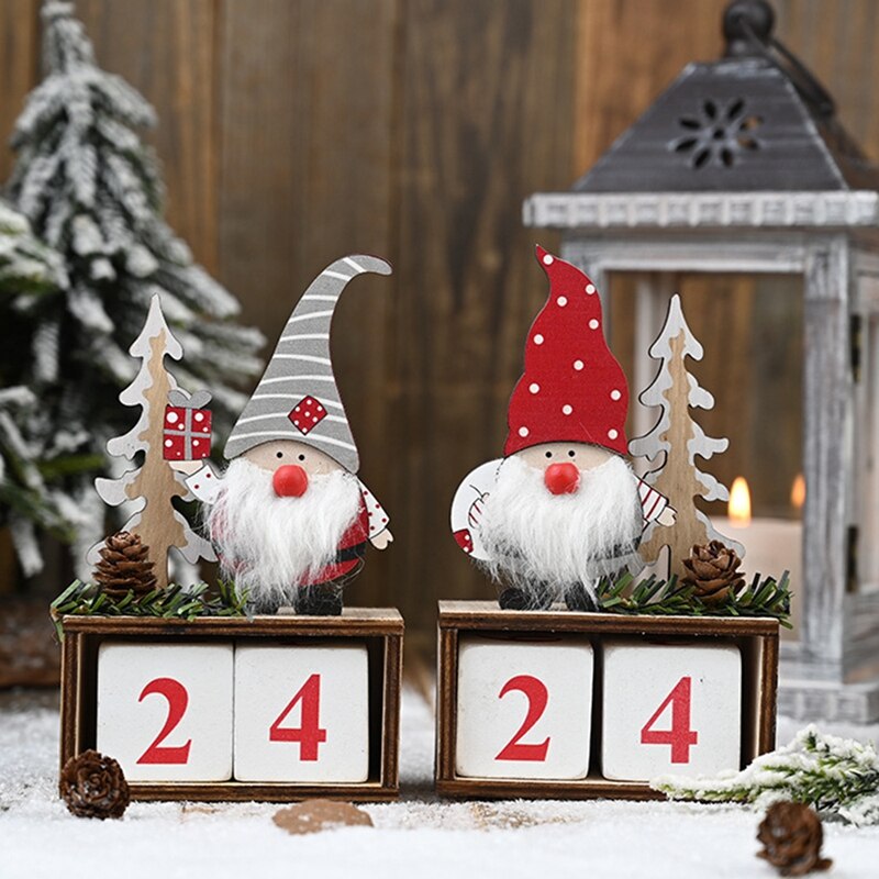 Joulukalenteri hyvää joulua koristeet kotiin vuosi santa claus nuket tonttu sisustus