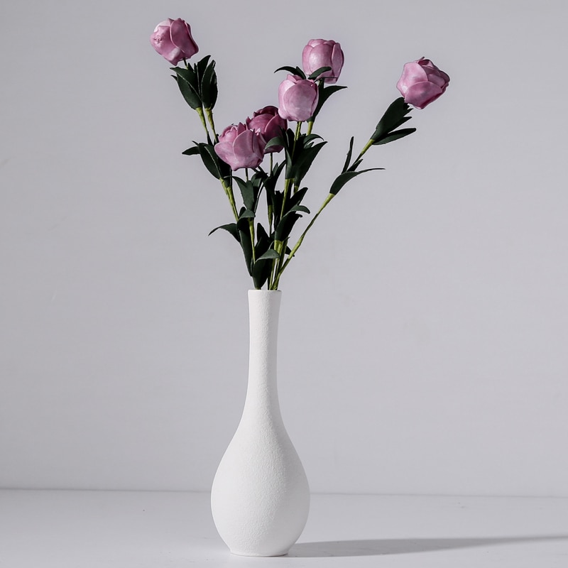 Vaas compleet met Kunst bloesemtak - Vintage roze kleur - Seta Fiori