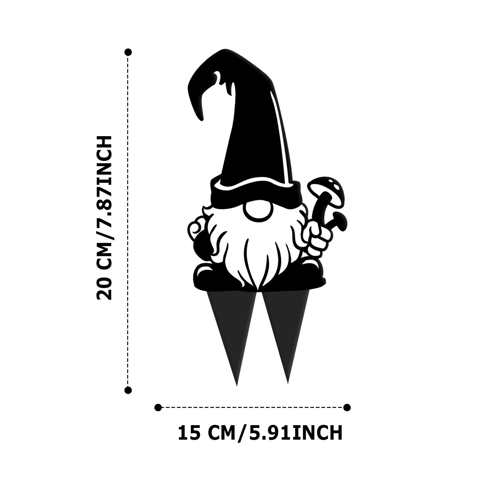 Steel Branch Gnomes Decoration Stakes Garten Dekoration Metal Tree Art Metal Gnomes Garden Steel Silver Garden Accessories: E 1PCS