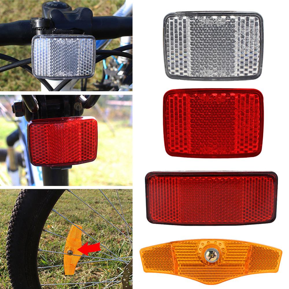 Kit de Reflector para manillar de bicicleta, luz reflectante delantera y trasera de advertencia, soporte de seguridad para carretera, lente de seguridad