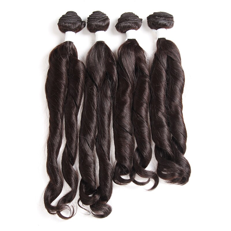 Ombre Schwarz Braun Farbe Synthetische Haarwebart Bündel X-tresse Funmi Lockiges Haar Schuss Erweiterungen 4 Bündel eins Pack Für Eine kopf: #2