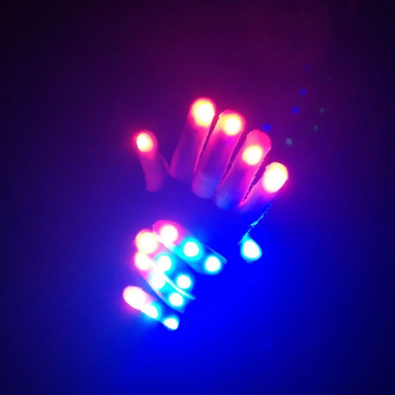 1Pc Led Verlichting Wanten Lichtgevende Handschoenen Kinderen Led Vinger Licht Handschoenen Knipperende Vinger Kids Kinderen Speelgoed Feestartikelen