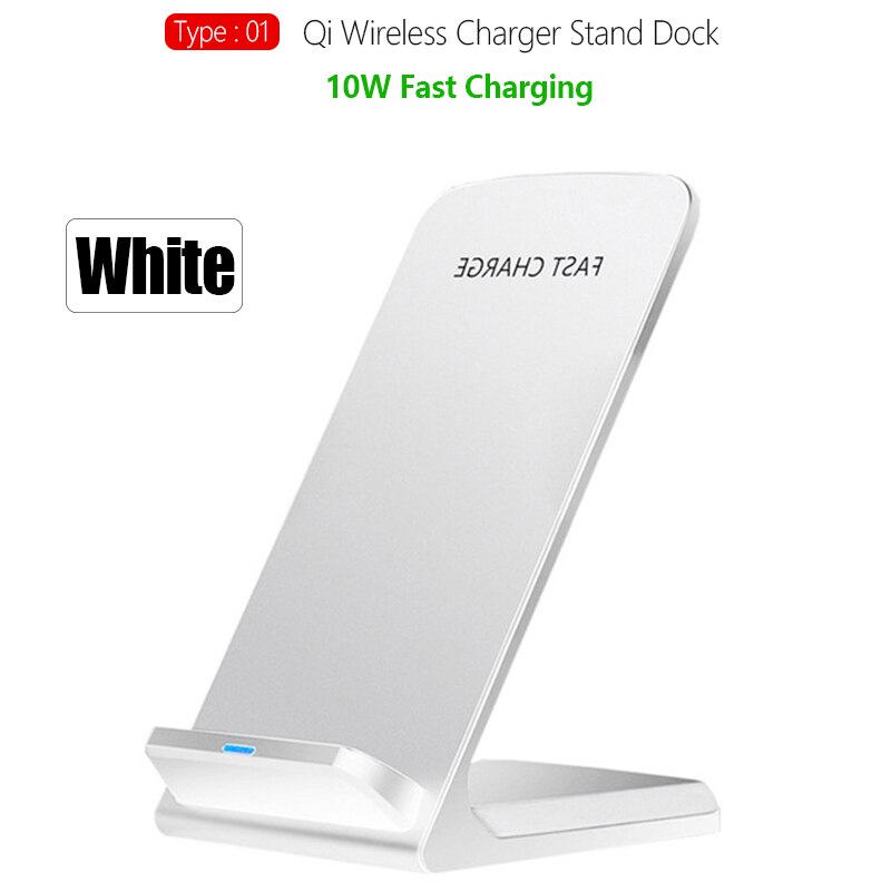 Draadloze Fast Charging Stand Voor Iphone 11 Pro Xs Max 8 15W Qi Draadloze Oplader Snel Opladen Stand Mobiele telefoon Oplader: 10W Dock White