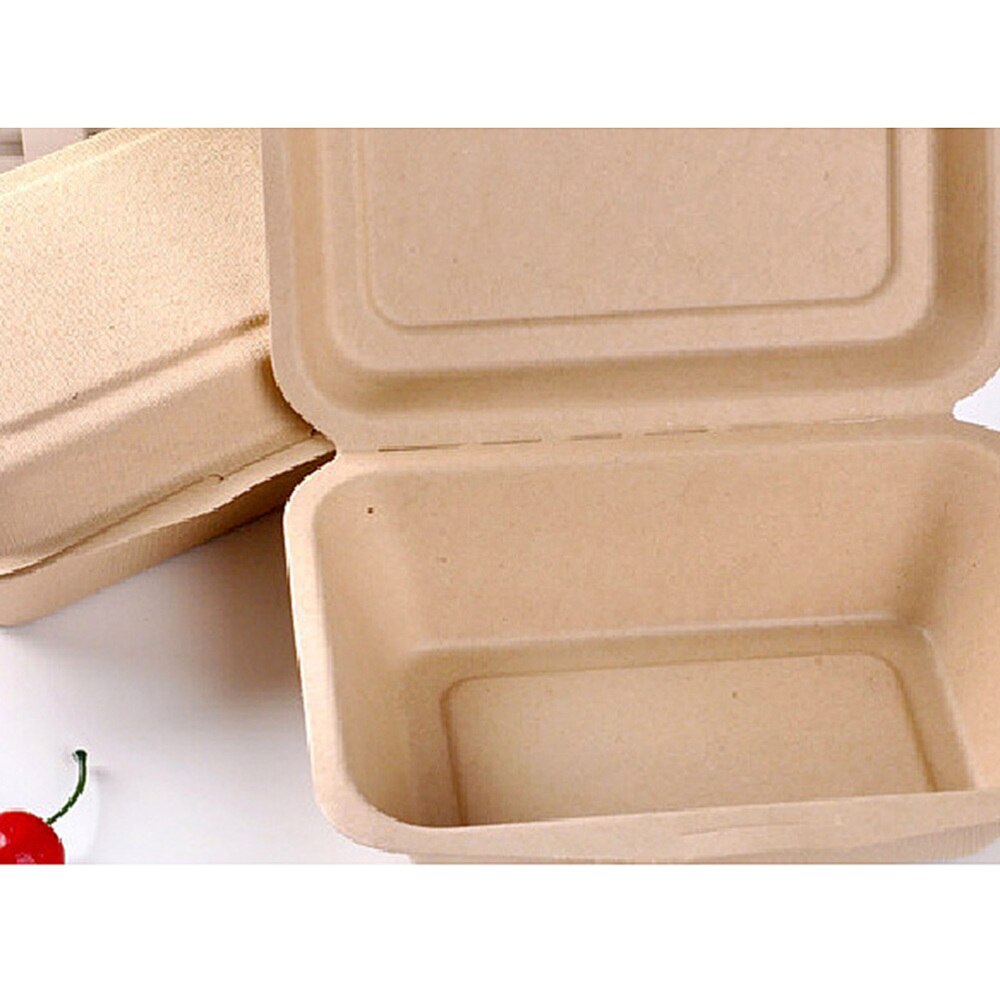 50pcs 600ml Disposable Containers Paper Food Takeout Box Eco-friendly Lunch Doggy Boxes