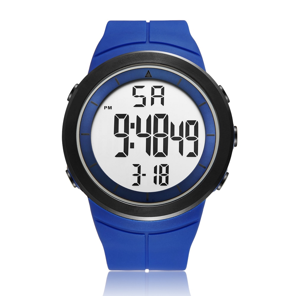 Ohsen Mode Lcd Digitale Mannen Horloge 50M Waterdichte Leger Greenoutdoor Sport Hand Mannelijke Klokken Relogio Masculino: Blue watch