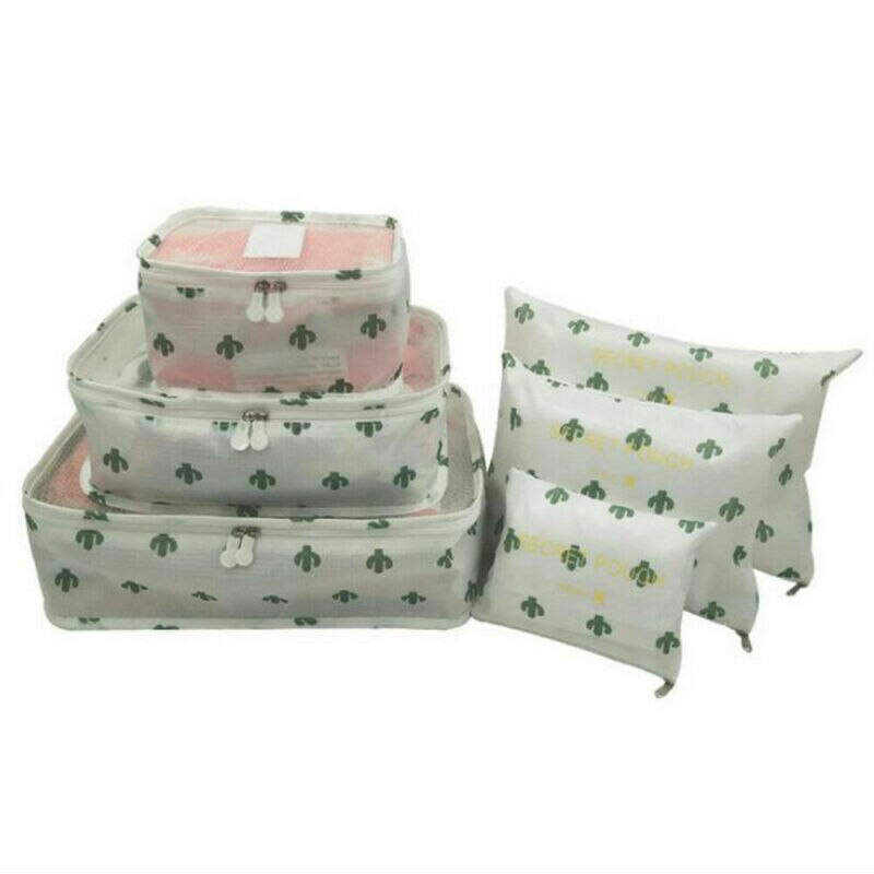 Sacs de rangement de vêtements de voyage étanches 6 pièces, sacs de rangement de bagages, pochette d&#39;emballage Cube