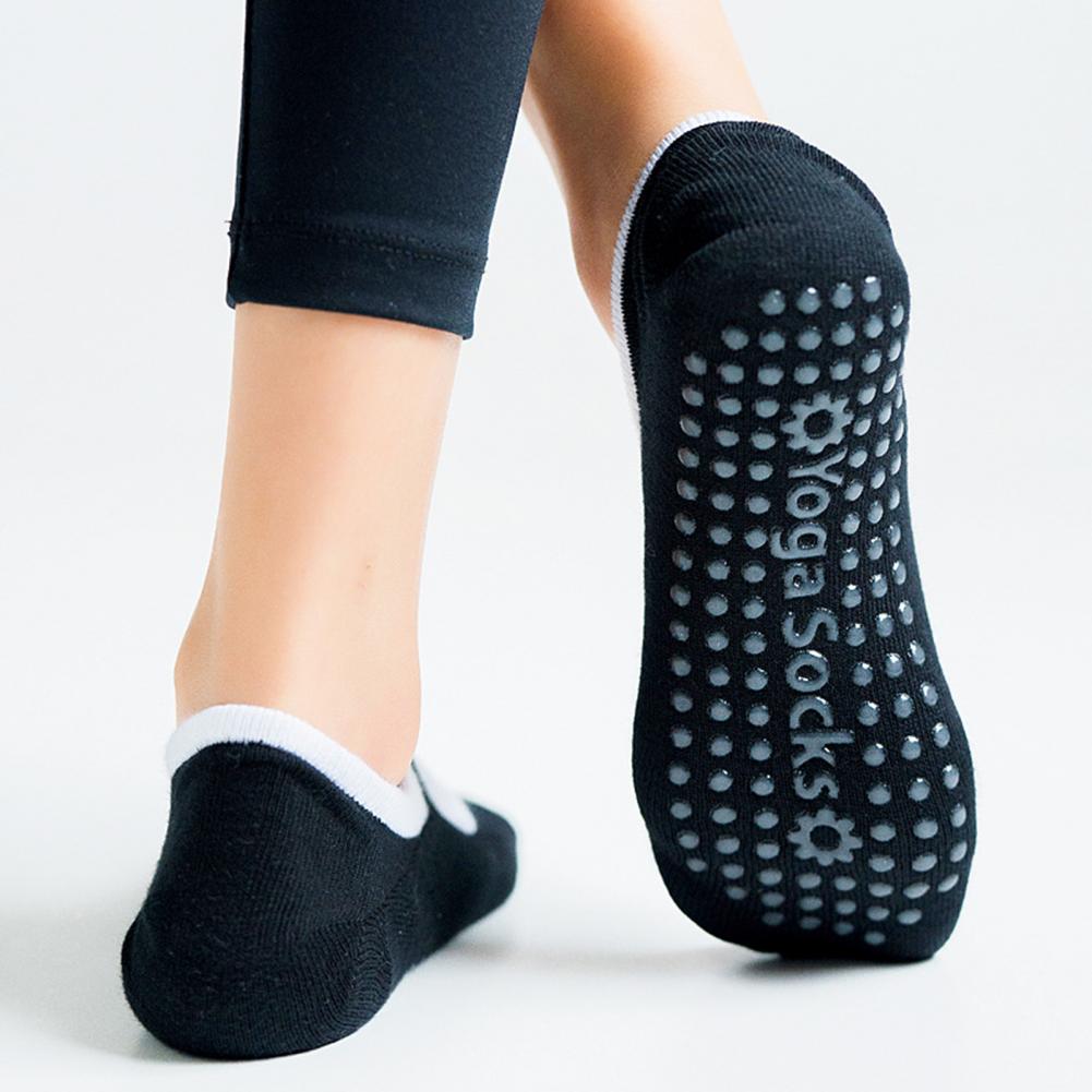 1 Paar Yoga Sokken Anti-Wrijving Ademend Katoen Antislip Grips Ballet Sokken Voor Vrouwen