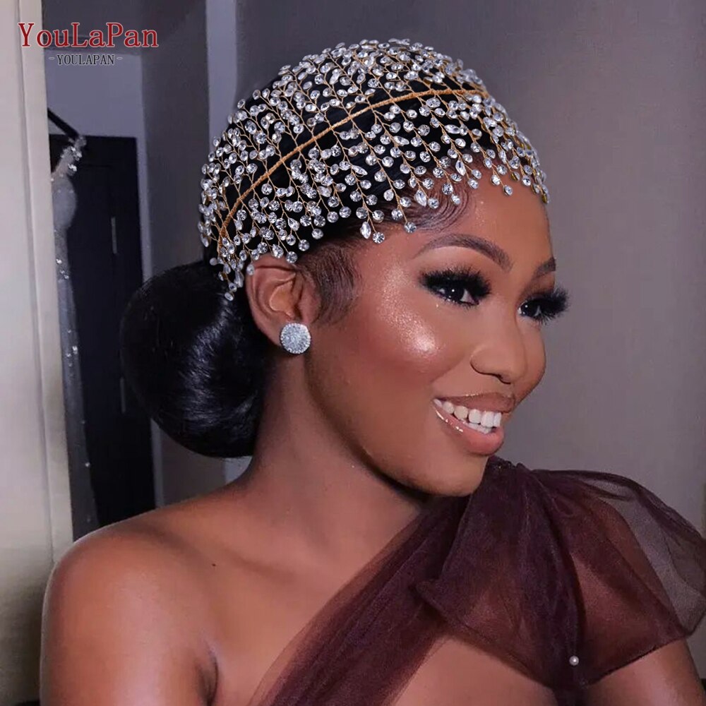 Youlapan HP258 Silver Rhinestone Crown Bruids-hoofddeksels Luxe Crystal Wedding Tiara Vrouwen Hoofdband Haar Accessoires Hoofddeksels