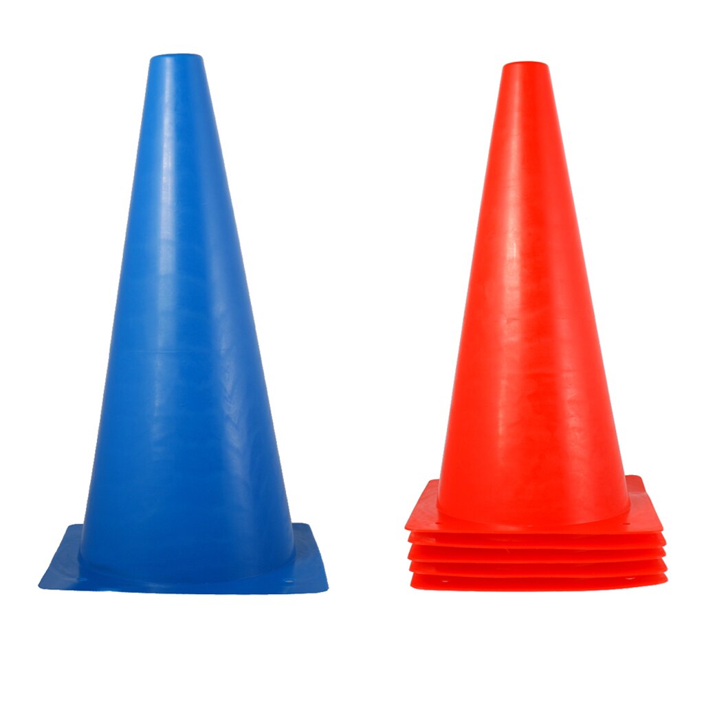 10 Stuks Trainning Kegel Sport Verkeer Voetbal Veld Marker Kegels Agility Parking Barrier Road Obstakel Blauw + Rood