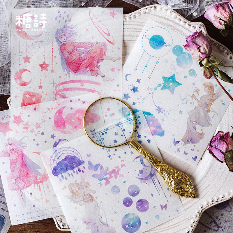 10 hojas de pegatinas de papel para decoración de viaje con Cactus y flores para alimentos, pegatinas para decoración de diario DIY, álbum de recortes