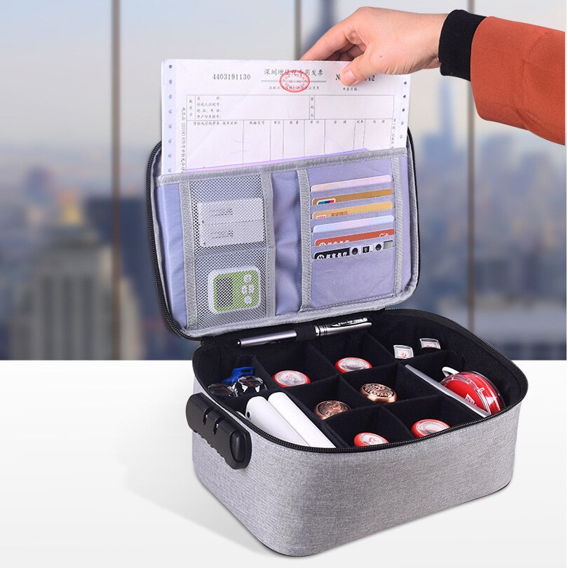 Multi-Purpose Document Storage Briefcase Business Trip Portable Official Seal File Organize Bag Travel Certificates Handbag Item