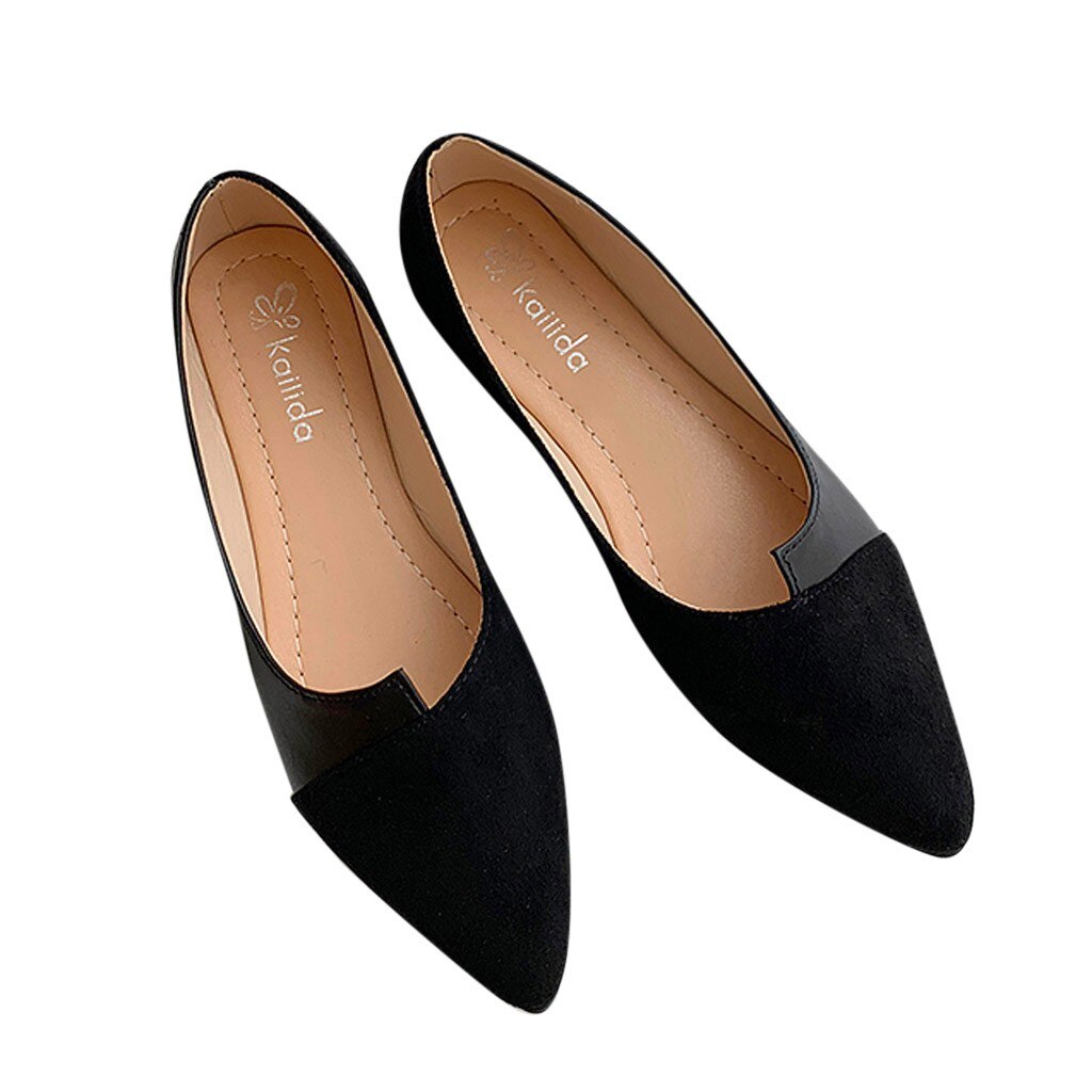 Spring and Summer Single Shoes Women Splice Color Flats Pointed Toe Ballerina Ballet Flat Slip On Shoes zapatillas mujer