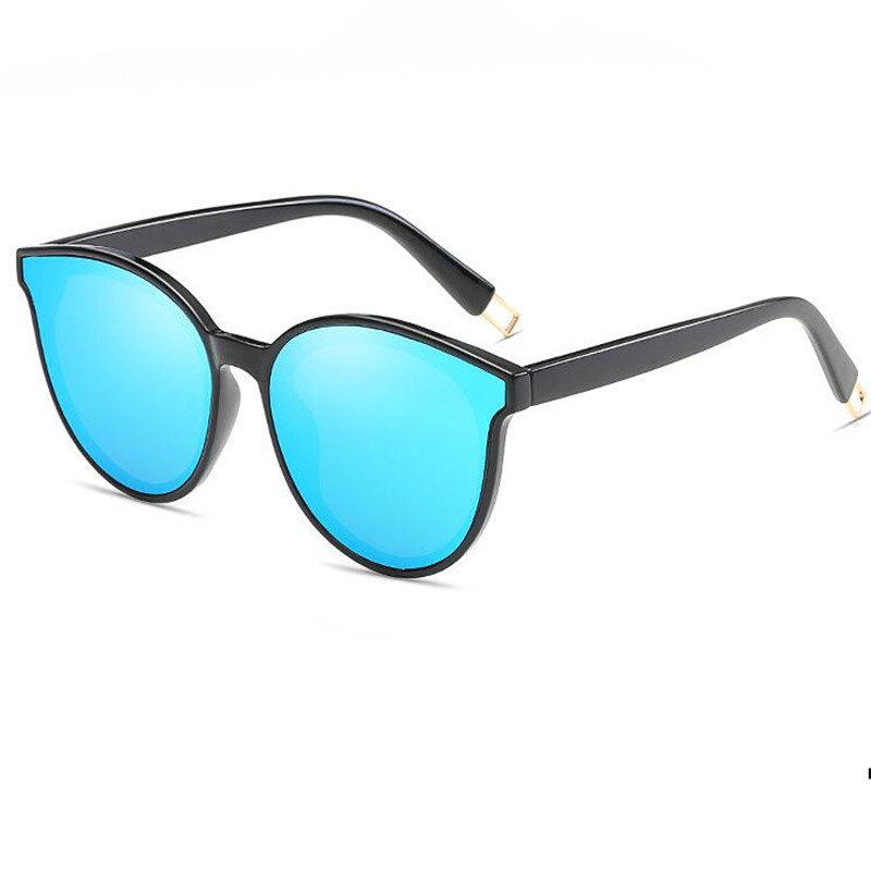 Kvinder farve luksus flad top cat eye solbriller oculos de sol mænd twin beam overdimensionerede solbriller  uv400: Blå