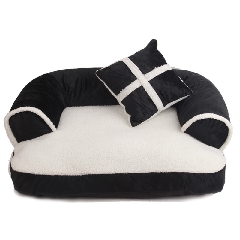 Angleterre Style chien lit maison chien tapis hiver dormir chats nid doux longue peluche chien panier coussin pour animaux de compagnie Portable animaux fournitures