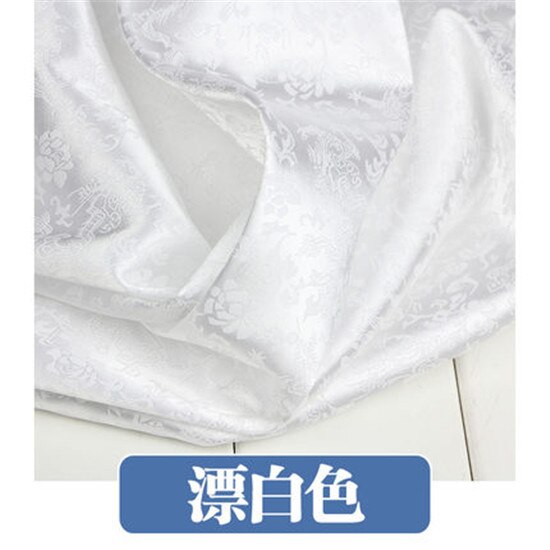 100x120 cm Satijn Brokaat Stof Jacquard Traditionele Draak Bloem DIY Stof 916-2: white