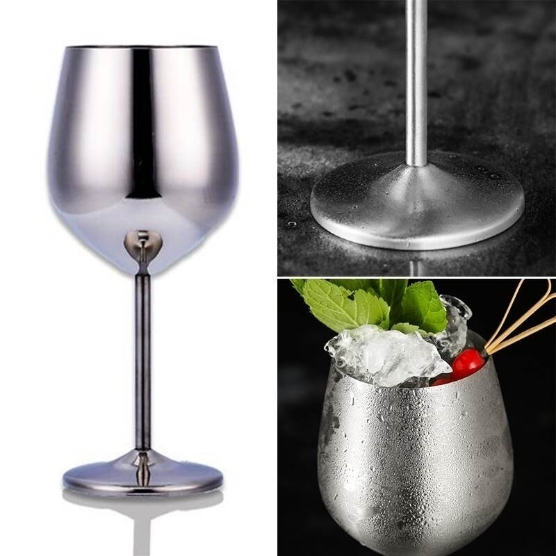 1Pc Stainless Steel Wine Glass Whiskey Goblet Copper Plated Champagne Cup Wine Tumblers Water Tumbler Stainless Steel Pokal