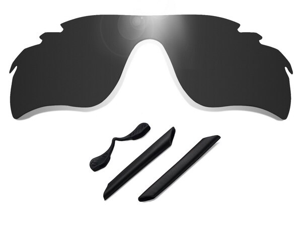 Bytte av glintbay polariserte linser og gummisett for oakley radarlock path ventilerte solbriller-flere farger: Svart
