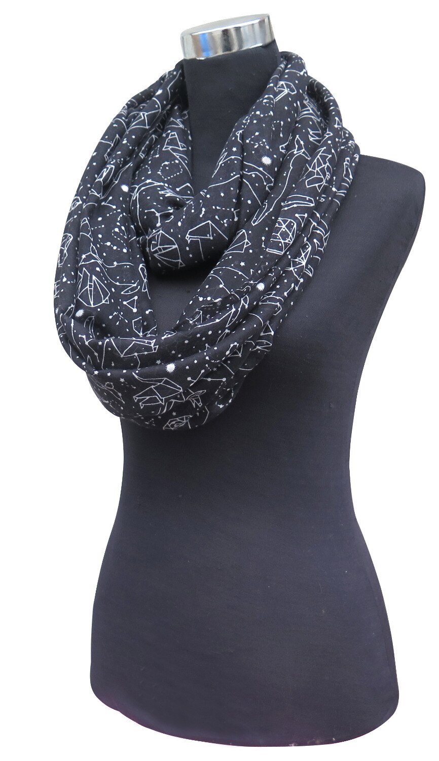 10 stuks/partij dames infinity loop sjaal met sterrenbeeldprint,