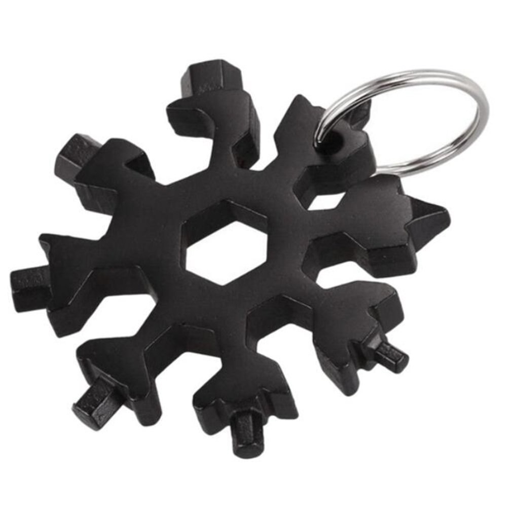 19-In-1 Snow Keychain Tools Multi-tool Wrenches Combination Stainless Steel Snow Shape Outdoor Portable Snowflake