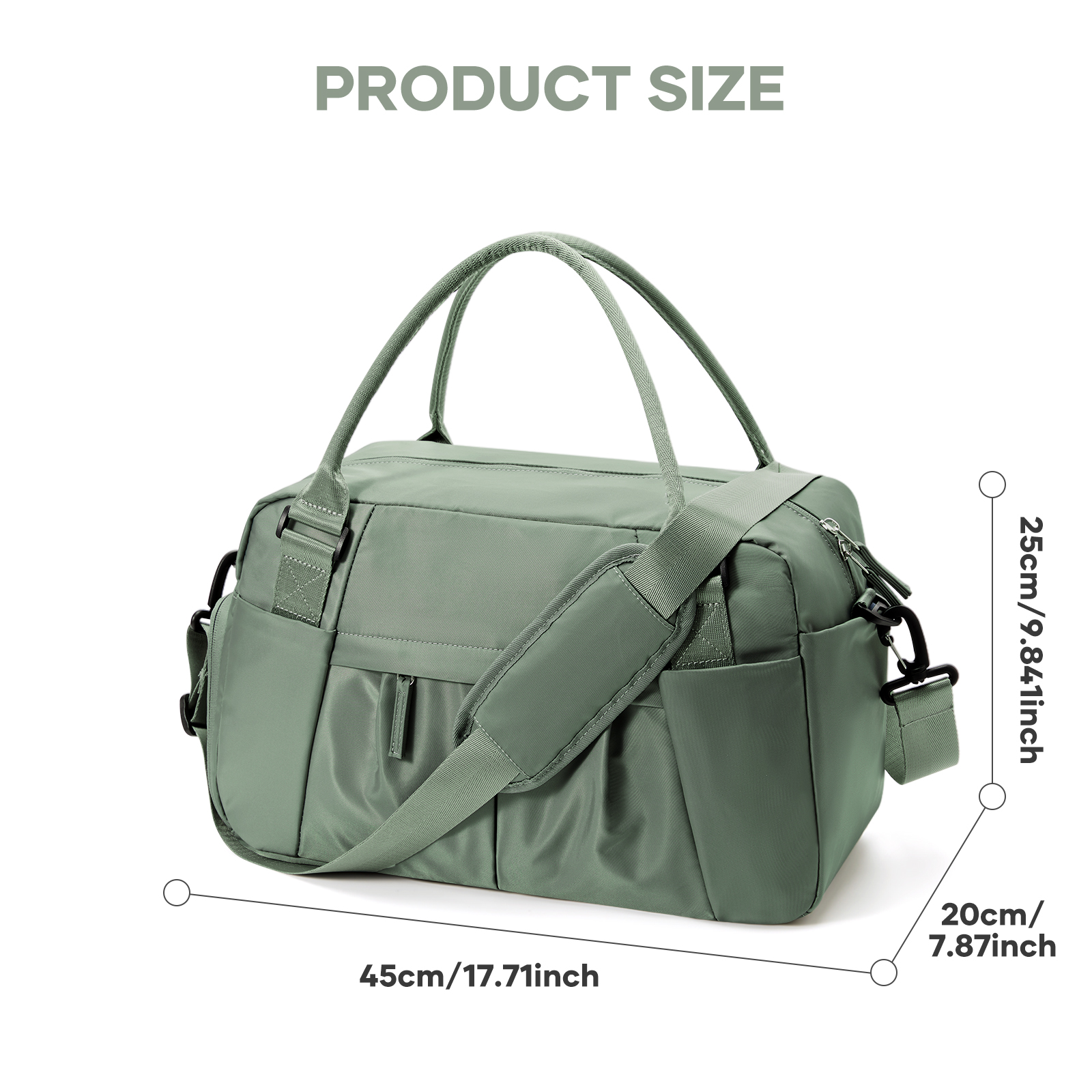 Borse da viaggio da palestra per donna uomo, borse da viaggio per bagagli a mano 40x20x25 Borsa Ryanair, borsa a tracolla impermeabile Borsa da fitness per esercizi: esercito verde