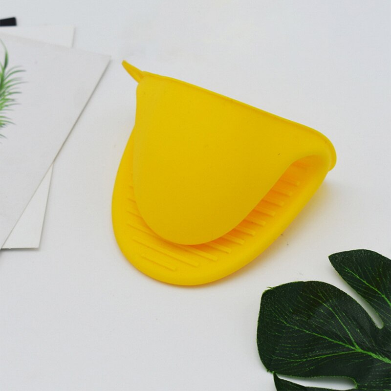 Cuisine cuisson Gel de silice isolation thermique pince Anti échaudage gants antidérapants ménage bol four four à micro-ondes outils pratiques: 1Pcs x 42g Yellow