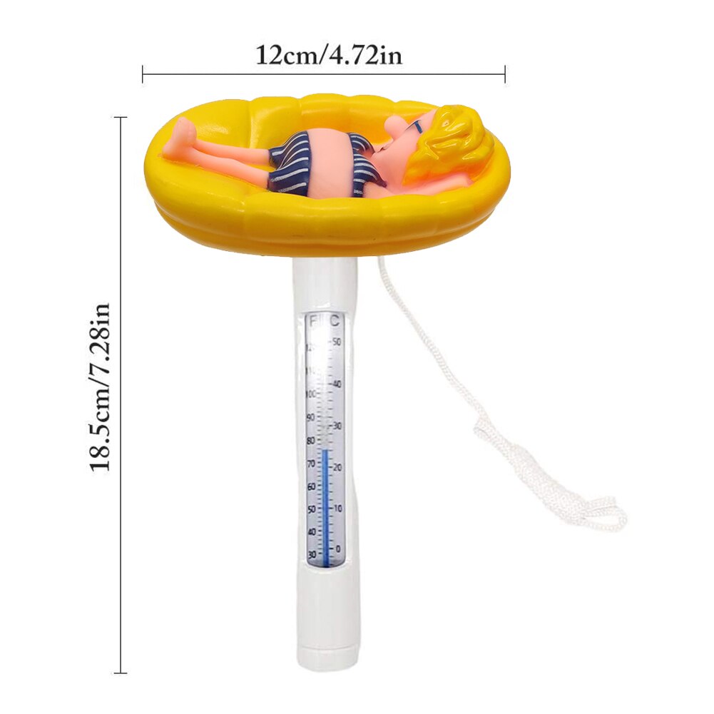 Portable ABS Plastic Swimming Pool Floating Thermometer Bathtub SPA Tub Fish Ponds Water Temperature Measuring Meter: B