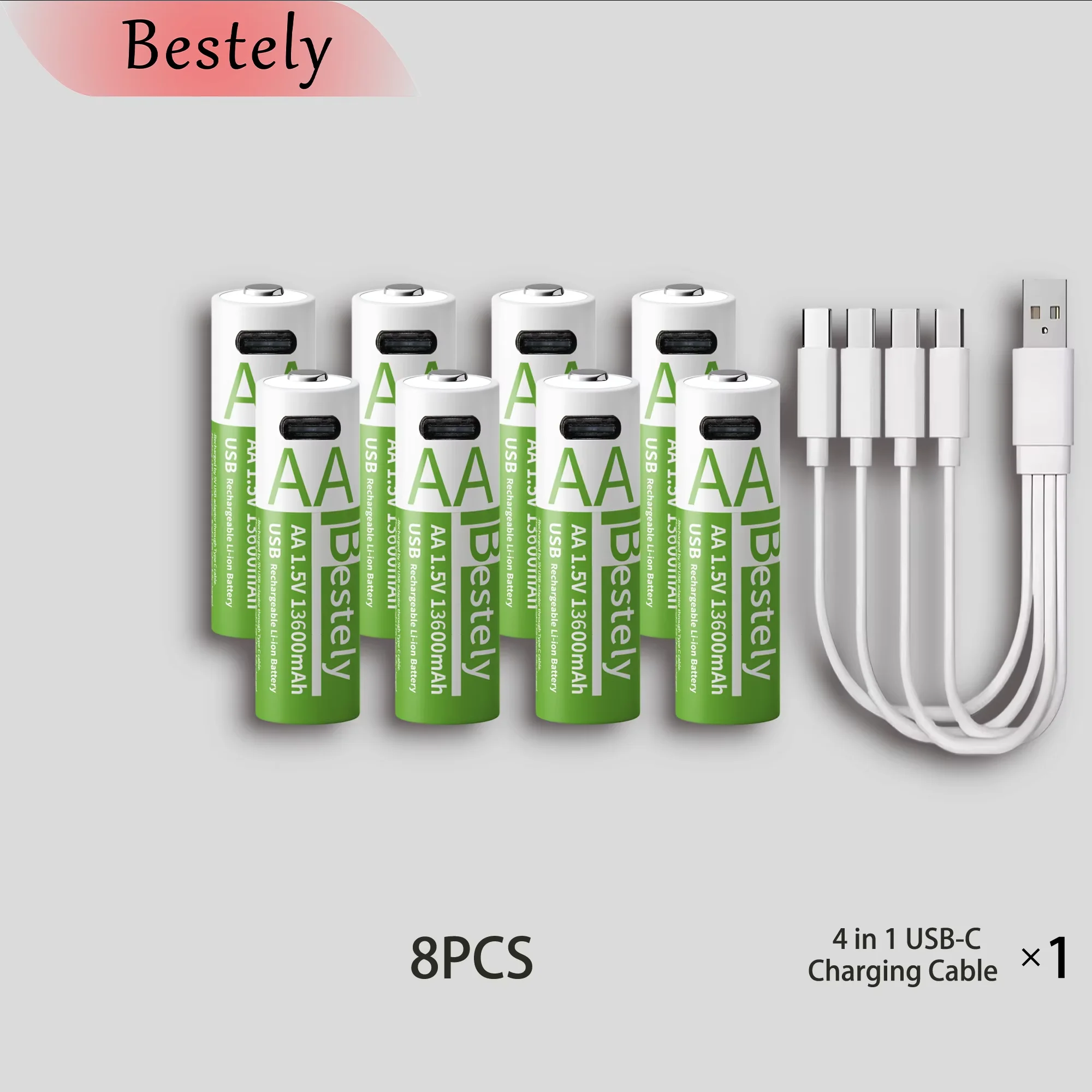 AA rechargeable lithium battery 1.5V 13600mAh large capacity constant voltage USB fast charging controller mouse specific: SKY BLUE