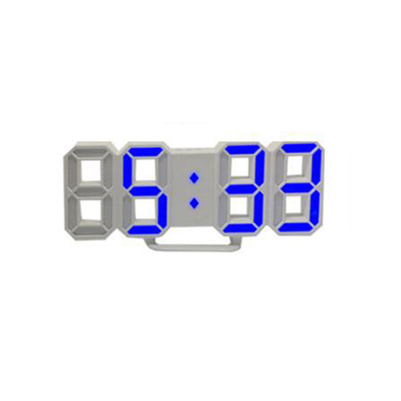 3d led digitalt ur stemmestyring ure automatisk lys desktop ure vækkeur stue indretning: Blå