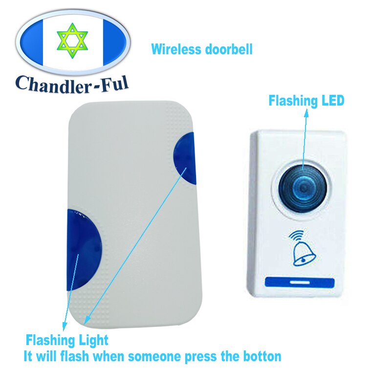AC Power Wireless Door Bell Remote Control Chime Kit Flashing LED Light Loud Speaker Home Hotel Digital Smart Musical