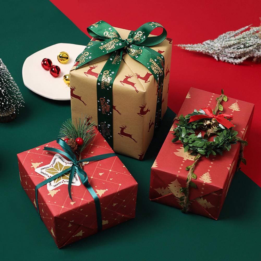 Tear Resistant Smooth Surface Versatile Reverse Christmas Wrapping Paper for Birthday
