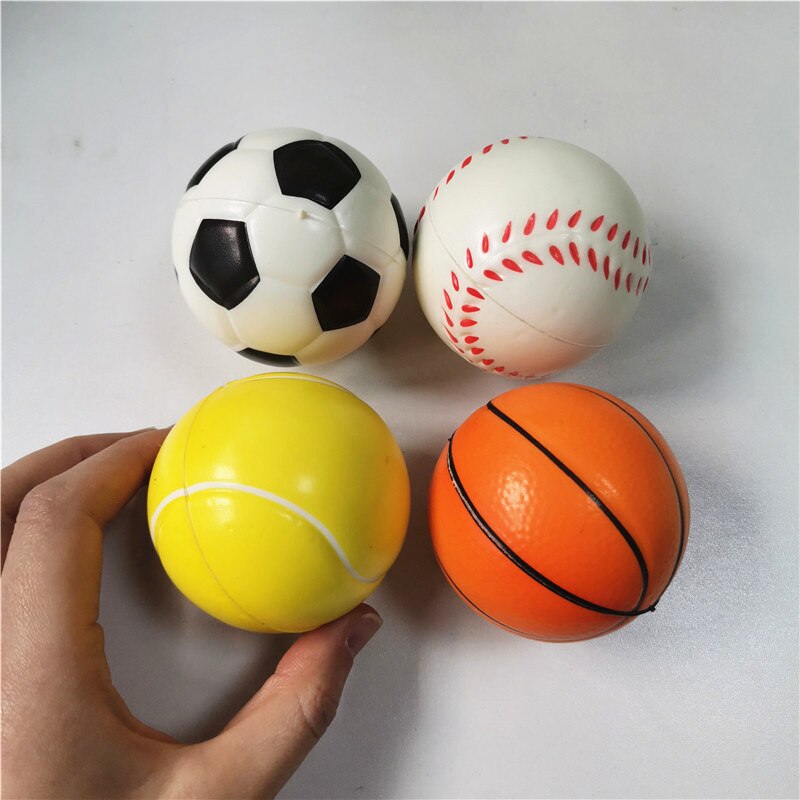 6 stk / sæt blødt skumbold klemme legetøj fodbold basketball baseball tennis langsomt stigende stressaflastning antistress legetøj til børn