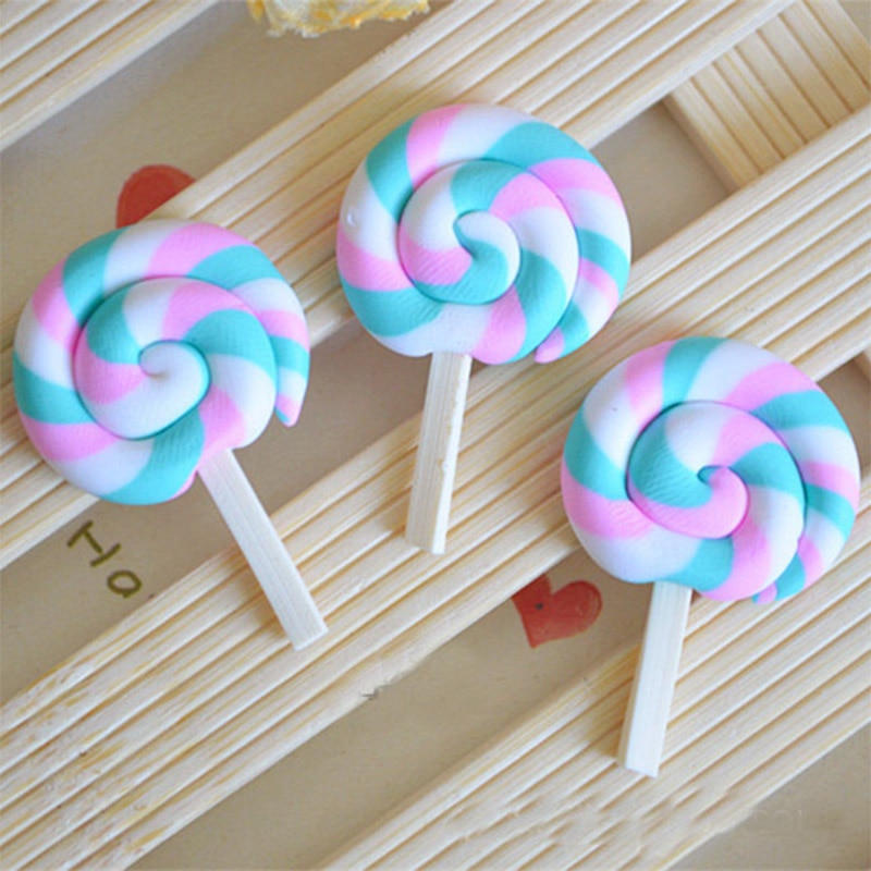 8PCS Slime Charms Colorful Lollipop Soft Clay Plasticine Slime Accessories Beads Making Supplies For DIY Scrapbooking Crafts