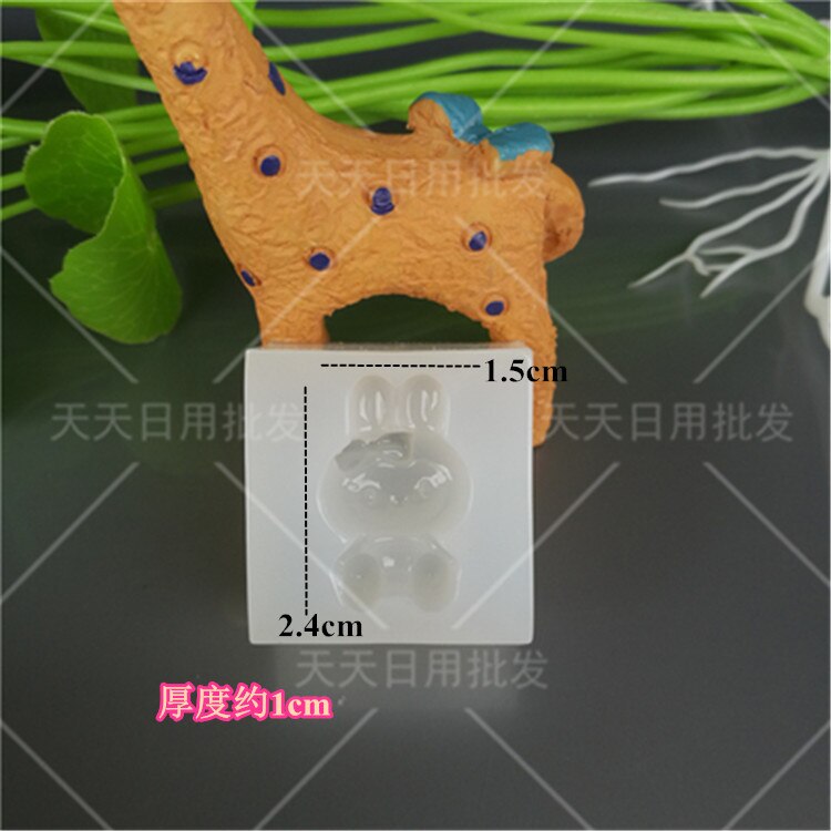 Aniaml bjørn kanin gris silikone form kage dekoration slik forme polymer ler håndværk epoxy harpiks vedhæng smykker fremstilling: 3620