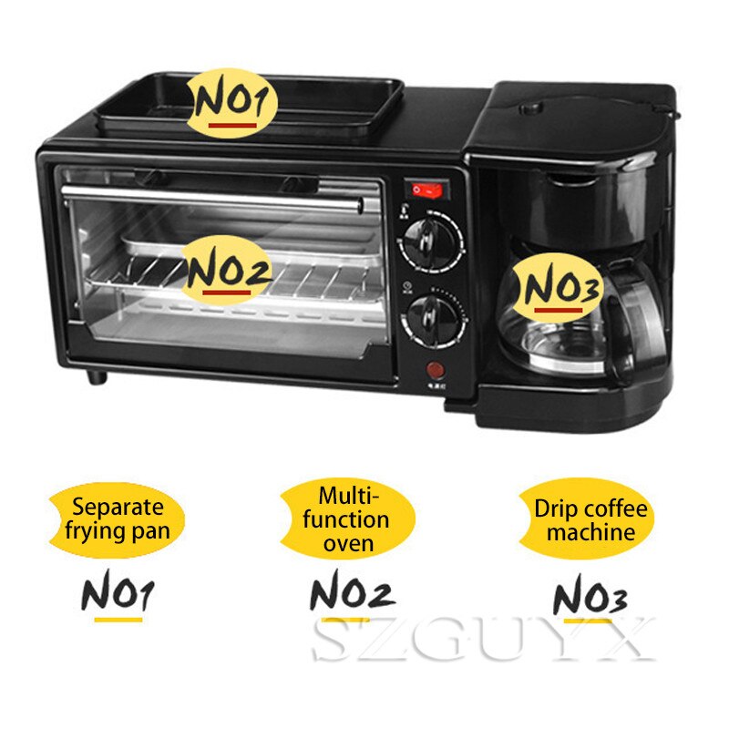Factory direct nutrition meals household three-in-one multi-function breakfast machine electric oven toaster bread machine