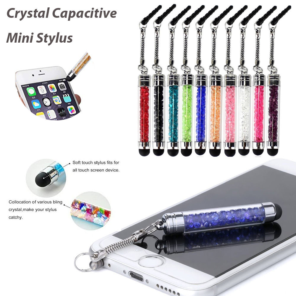 Crystal Capacitieve Mini Stylus Universele Touch Screen Pen Voor Iphone Samsung Huawei Android Smart Phones Ipad Ipod Htc Motorola