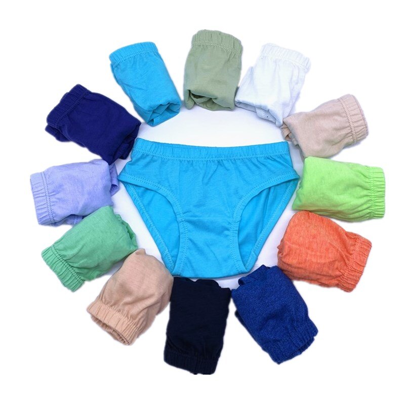 4 pz/lotto colori casuali ragazzi mutandine solide slip per bambini intimo per bambini pantaloncini tuta 1-10 anni