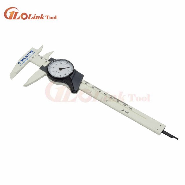 Metric Gauge Measuring Tool Dial Caliper 0-150mm/0.02mm Shock-proof Stainless Steel Precision Vernier Caliper: plastic 150mm white