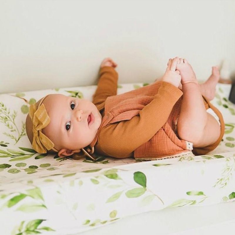 Bebê mudando almofada capa floral impressão cabida berço folha infantil ou da criança cama do berçário unissex fralda mudança folha de mesa