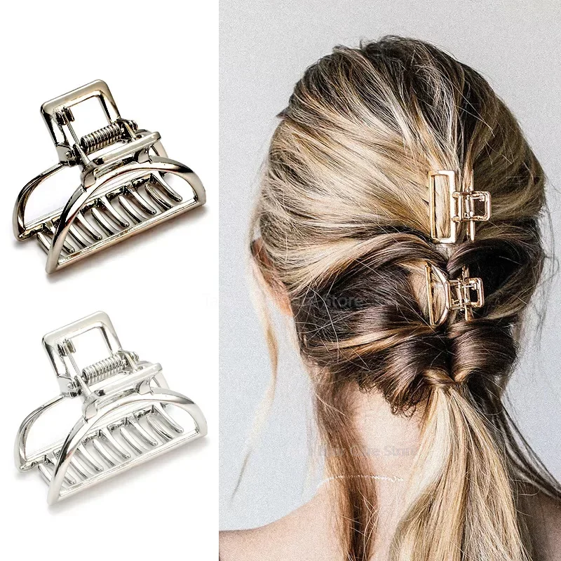 INS Accesorios para el cabello explosivos Clip de agarre Aleación simple Clip de agarre pequeño Clip de baño Pinzas de garra Pinzas para el cabello крабик для в®лос