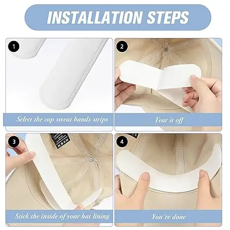 Disposable Cotton Sweat-absorbing Liner Pads Hat Anti-dirt Sports Belt Cap Brim Size Reducer Sticker Neck Invisible White Tape