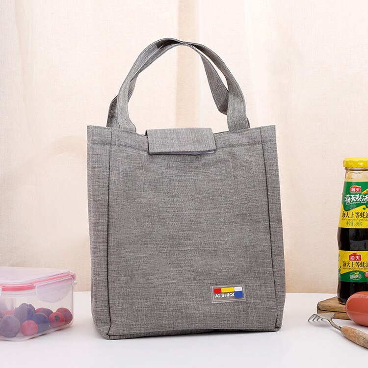 Camping Outdoor Handbag Cooler Lunch Bag Portable Thermal Insulated Lunch Box Lady Carry Picinic Food Tote Bolsa: Gray 2