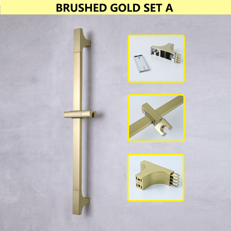 Shower Bar Angel Height Adjustable Sliding Hand Shower Bar Chrome Matt Black Stainless Steel 64cm Bathroom Fixtures: Light Grey