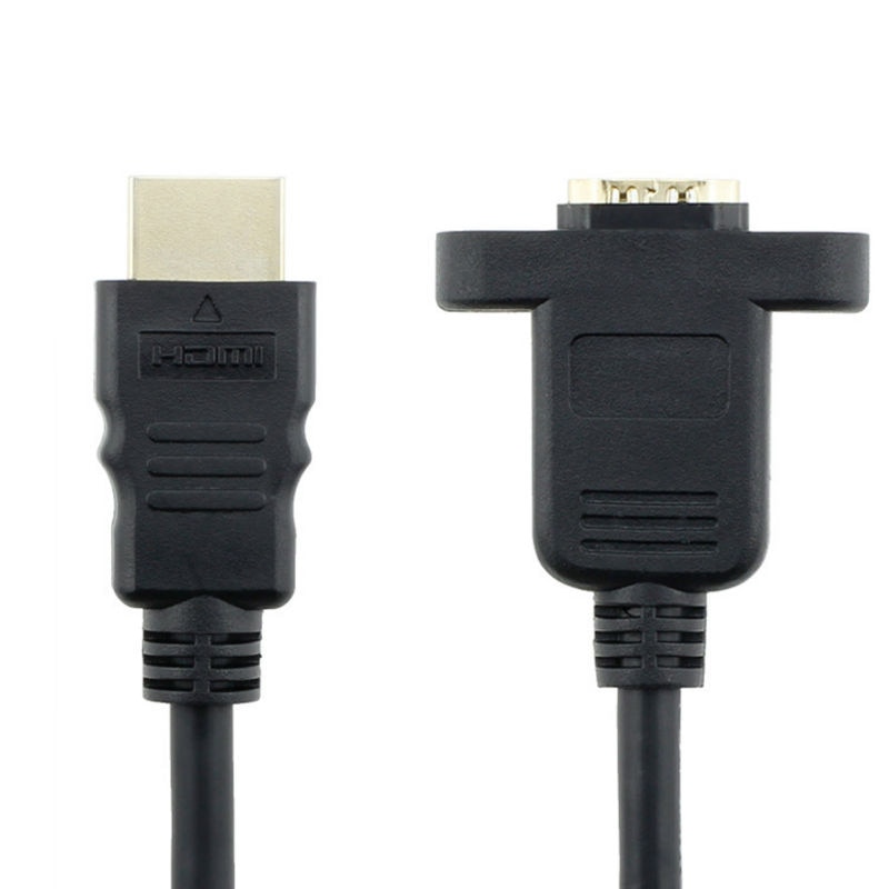 HDMI A 1.4 19pin male to hdmi A type Female extension cable with Screw Hole Can Lock Panel Mount Cable 30cm 60cm 100cm 150cm