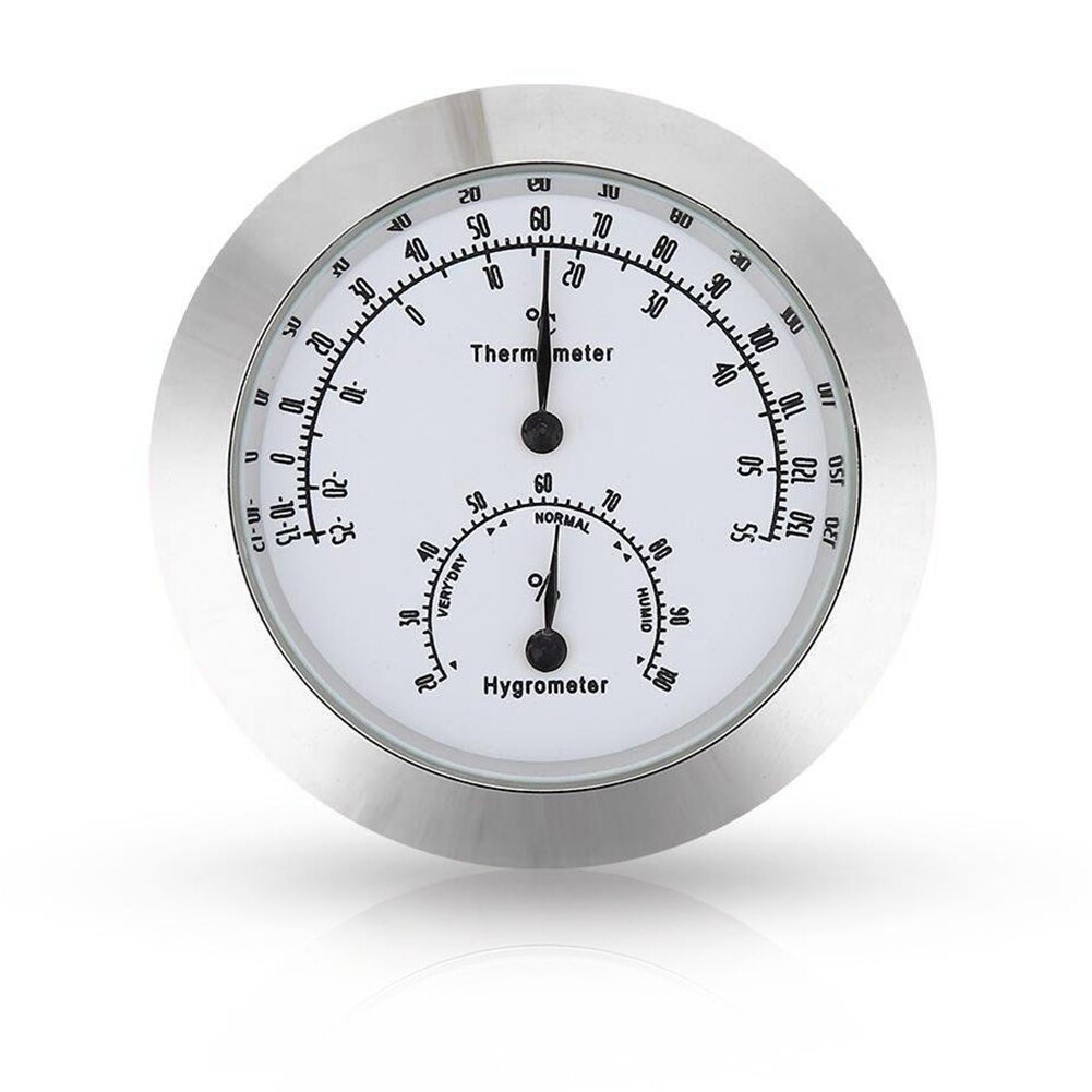 Alloy Mini Thermometer Hygrometer for Violin Guitar Case Humidity Gauge Temperature Moisture Meter Instrument Tool: silver