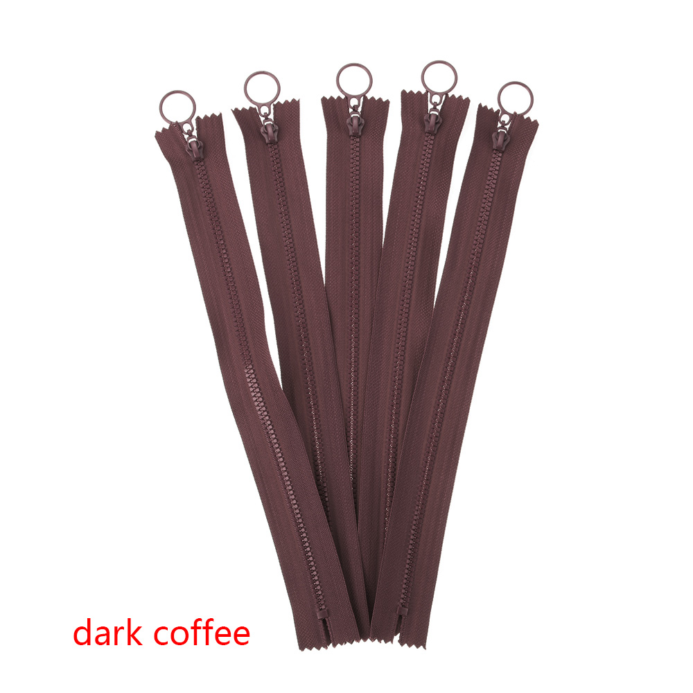 Uds 25cm cremalleras invisibles DIY de Nylon de bobina cremallera para costura Ropa Accesorios anillo de tiro de cremallera Slider la cabeza para DIY de prendas de vestir: dark coffee