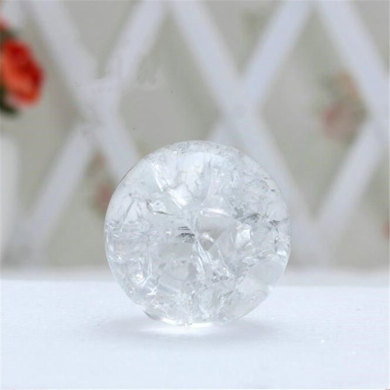 XINTOU 5cm Ice Crack Crystal Ball Home Rockery Fountain Interior Items Decoration Feng Shui Glass Round Globe Art Collection