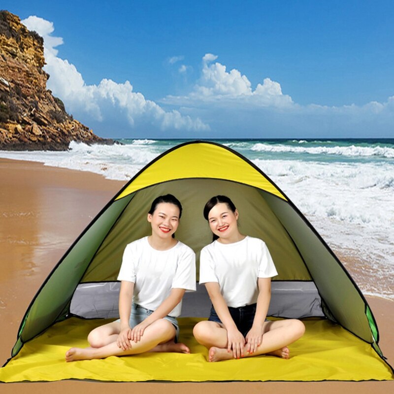 LEVORYEOU Beach Tent Up Automatic Open Tent Family Ultralight Folding Tent Tourist Fish Camping Anti-UV Fully Sun Shade