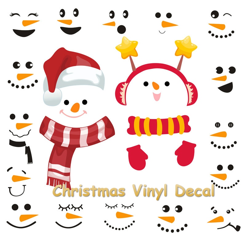 Aftagelig glædelig jul snemand hjorte wallstickers kunst vinyl decal hjem vindue køleskab klistermærke