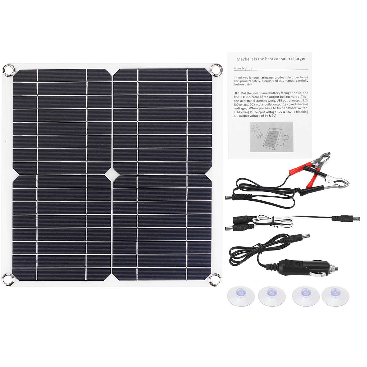 Foldable Solar Panel USB Quick Battery Charger Kit 10/20/30/40/50A Solar Controller 100W Waterproof Solar Cell for Car Yacht RV: A-100W Not folding