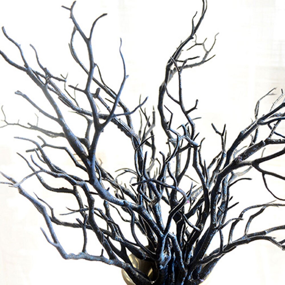 Festival Tree Dried Branch Artificial Plastic Decor Ornament Garden Small Office Home Dry Branches Art Craft Flower: Blue